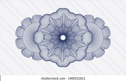 Blue rosette. Linear Illustration. Vector. Detailed.