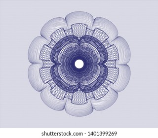 Blue rosette. Linear Illustration. Vector, Detailed.