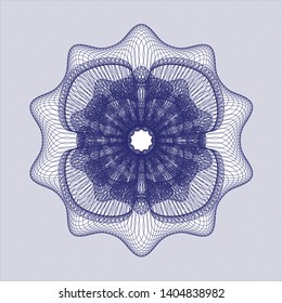 Blue rosette. Linear Illustration. Vector, Detailed.