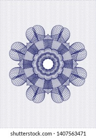 Blue rosette. Linear Illustration. Vector, Detailed.