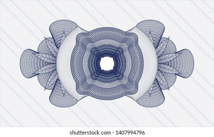 Blue rosette. Linear Illustration. Vector. Detailed.
