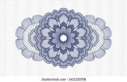 Blue rosette. Linear Illustration. Vector. Detailed.