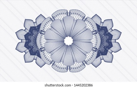 Blue rosette. Linear Illustration. Vector. Detailed.