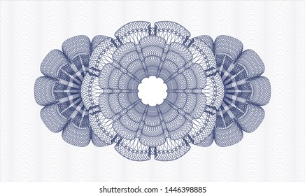 Blue rosette. Linear Illustration. Vector. Detailed.