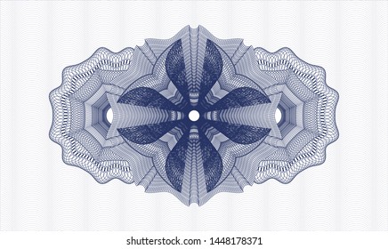 Blue rosette. Linear Illustration. Vector. Detailed.