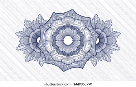 Blue rosette. Linear Illustration. Vector. Detailed.