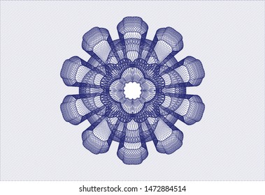 Blue rosette. Linear Illustration. Vector, Detailed.