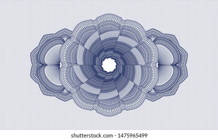 Blue rosette. Linear Illustration. Vector. Detailed.