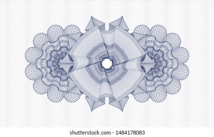 Blue rosette. Linear Illustration. Vector. Detailed.