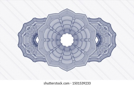 Blue rosette. Linear Illustration. Vector. Detailed.