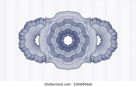 Blue rosette. Linear Illustration. Vector. Detailed.