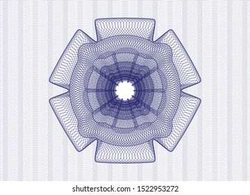 Blue rosette. Linear Illustration. Vector, Detailed.