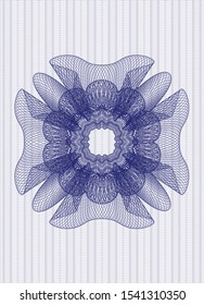 Blue rosette. Linear Illustration. Vector, Detailed.