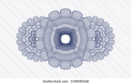 Blue rosette. Linear Illustration. Vector. Detailed.