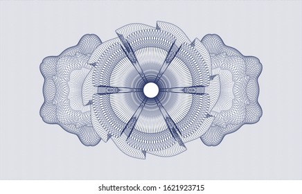 Blue rosette. Linear Illustration. Vector. Detailed.