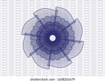 Blue rosette. Linear Illustration. Vector, Detailed.
