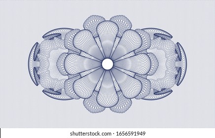 Blue rosette. Linear Illustration. Vector. Detailed.