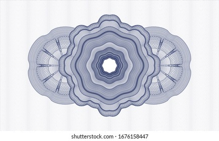 Blue rosette. Linear Illustration. Vector. Detailed.