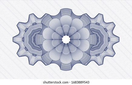 Blue rosette. Linear Illustration. Vector. Detailed.
