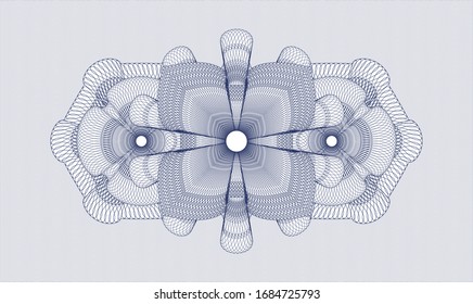 Blue rosette. Linear Illustration. Vector. Detailed.
