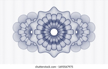 Blue rosette. Linear Illustration. Vector. Detailed.