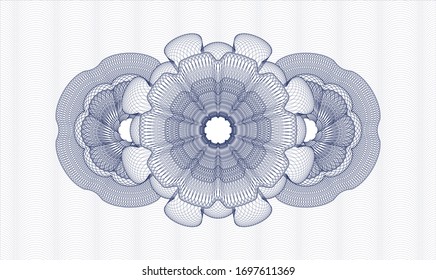 Blue rosette. Linear Illustration. Vector. Detailed.