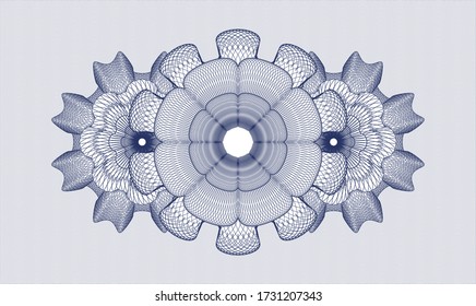 Blue rosette. Linear Illustration. Vector. Detailed 