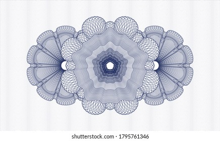 Rosette azul. Ilustración lineal. Vector. Detallado 