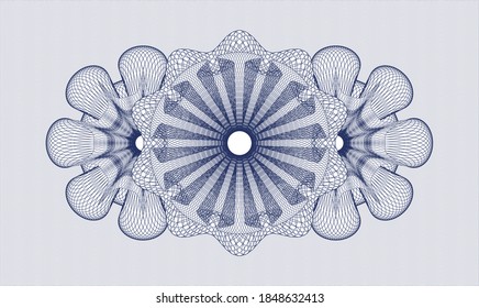 Blue rosette. Linear Illustration. Vector. Detailed 