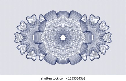 Blue rosette. Linear Illustration. Vector. Detailed 