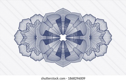 Rosette azul. Ilustración lineal. Vector. Detallado 