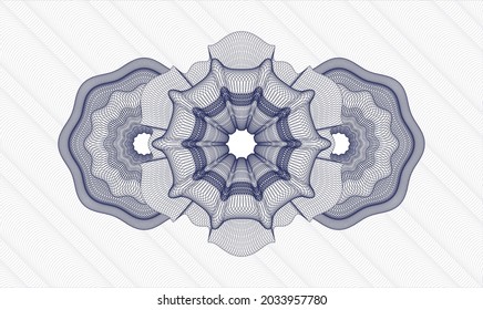 Blue rosette. Linear Illustration. Vector. Detailed 