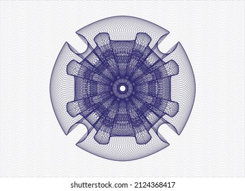 Blue rosette. Linear Illustration. Vector, Detailed. 