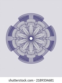 Blue rosette. Linear Illustration. Vector, Detailed. 