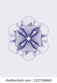 Blue rosette or money style emblem
