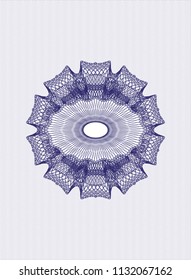 Blue rosette or money style emblem