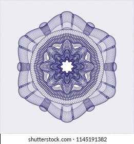 Blue rosette or money style emblem