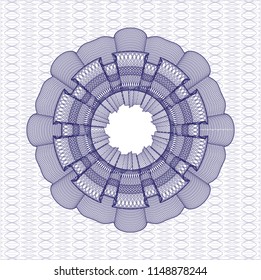 Blue rosette or money style emblem