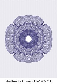 Blue rosette or money style emblem