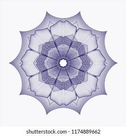Blue rosette or money style emblem