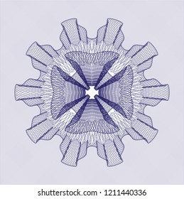 Blue rosette or money style emblem