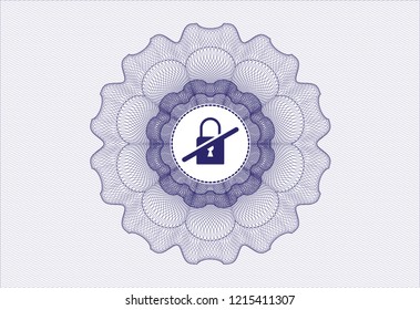 Blue rosette (money style emblem) with inaccessible icon inside