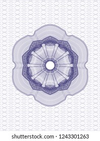 Blue rosette or money style emblem