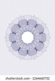 Blue rosette or money style emblem