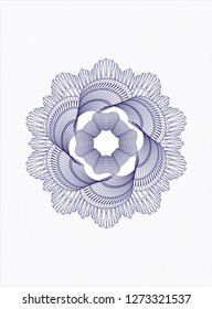 Blue rosette or money style emblem