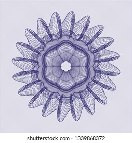 Blue rosette or money style emblem