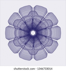 Blue rosette or money style emblem
