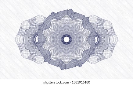 Blue rosette (money style emblem). Vector Illustration. Detailed.