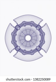 Blue rosette (money style emblem). Vector Illustration. Detailed.