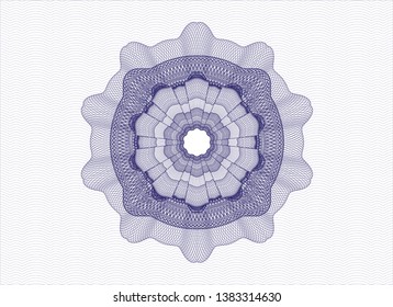 Blue rosette (money style emblem). Vector Illustration. Detailed.